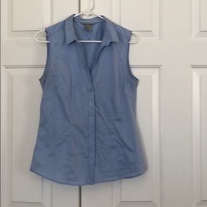 Sleeveless baby blue top